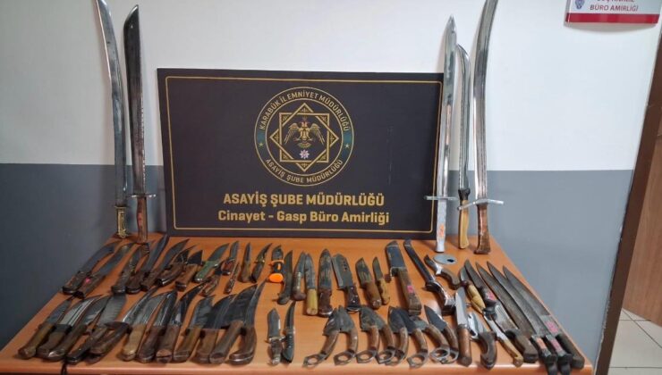 Karabük’te ruhsatsız silahlar, kesici aletler ve uyuşturucu maddeler ele geçirildi