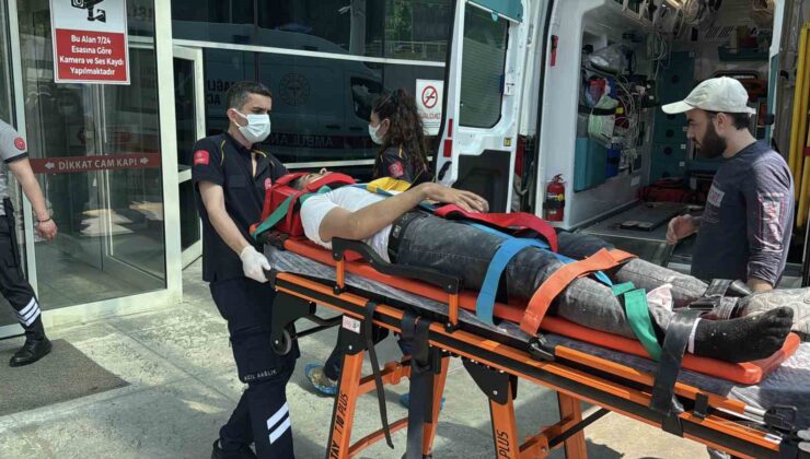 İskeleden düşerek yaralanan işçi hastaneye kaldırıldı