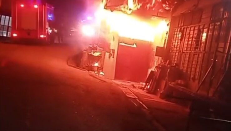 Mobilya atölyesinde korkutan yangın